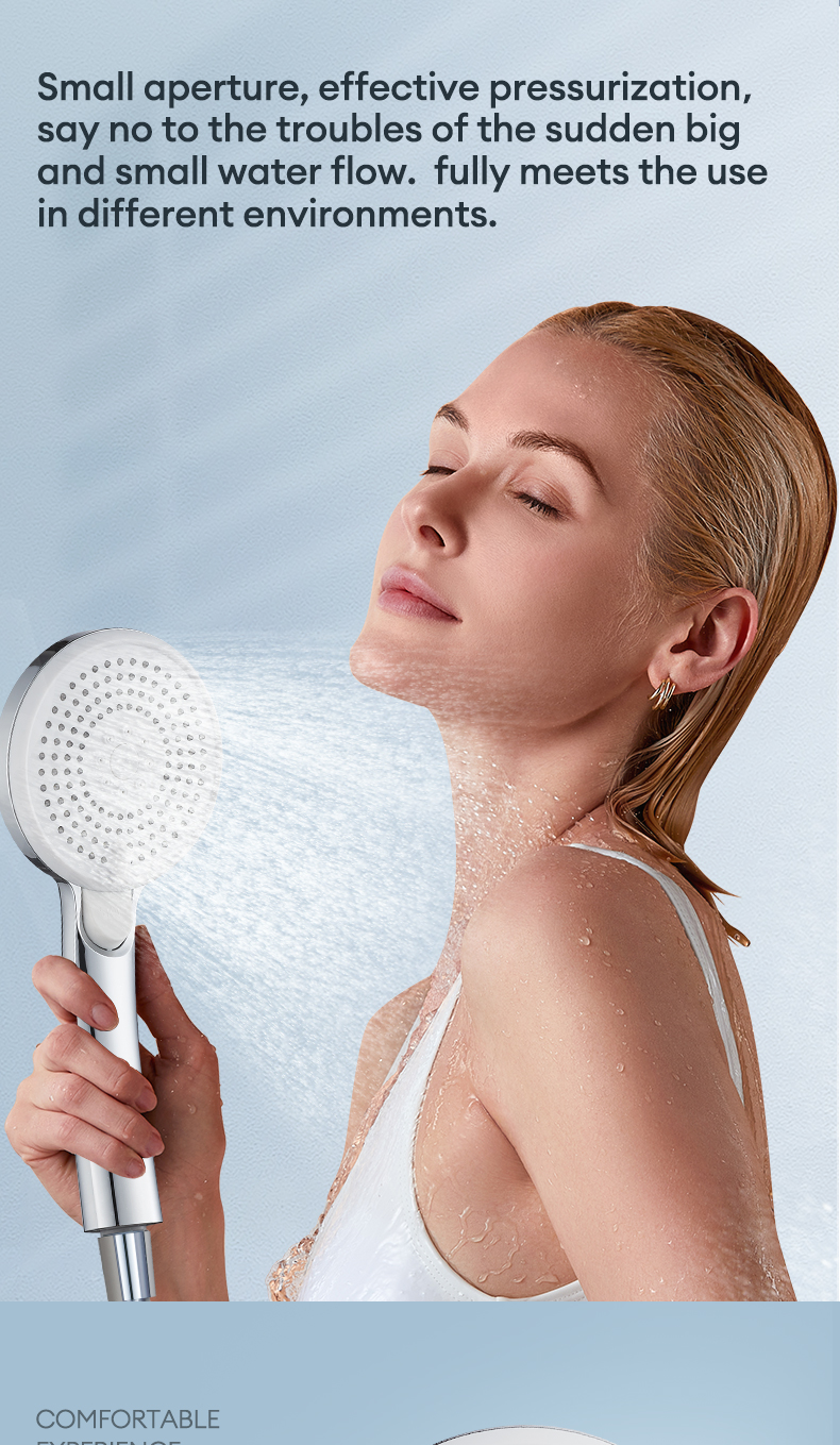 JOMOO 3 Modes High Pressure Shower Head One-Button Stop Water Handheld ...