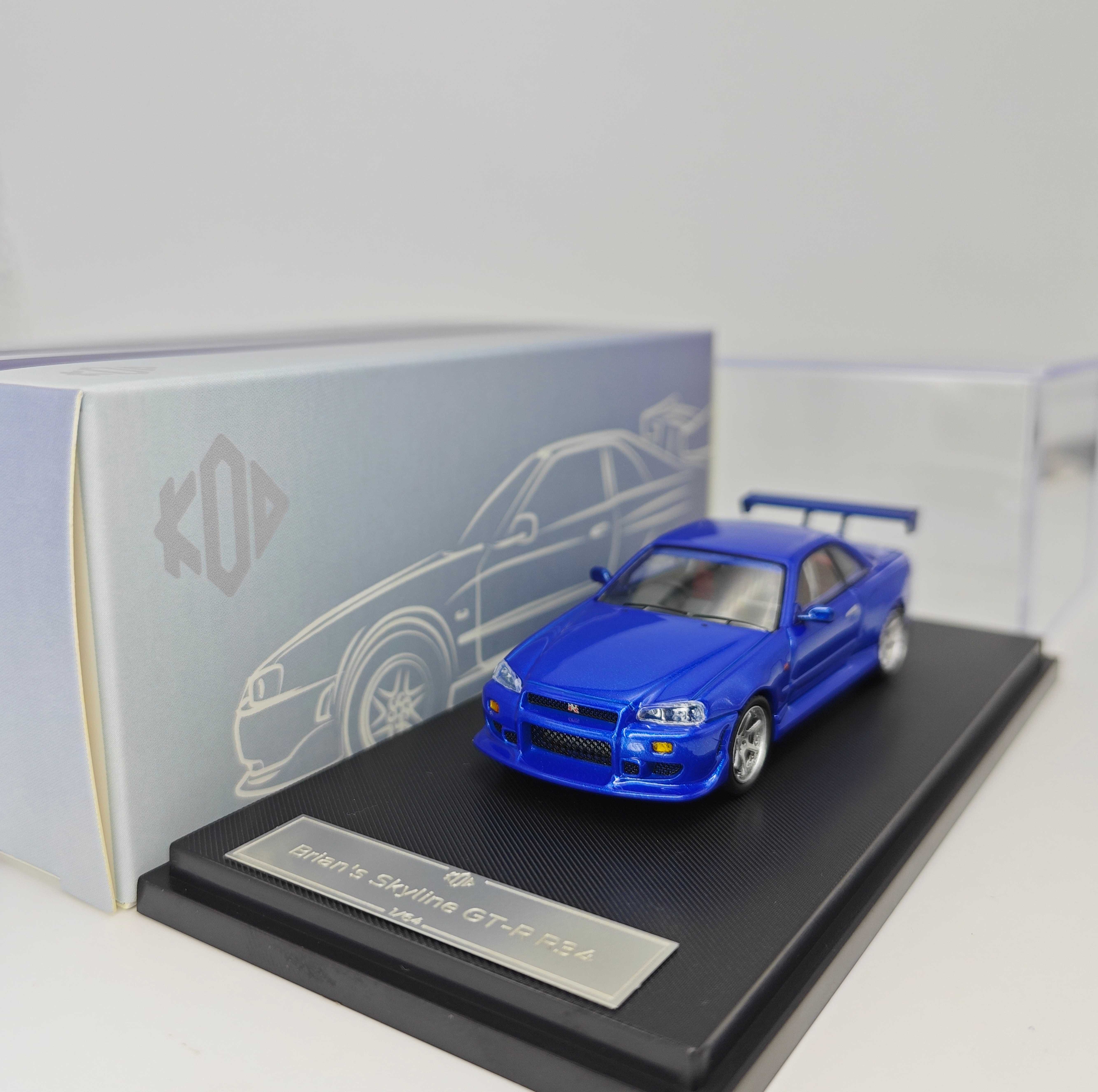 KOD/GFCC 1:64 Skyline GT-R R34 FNF C-West Gulf Blue Die-Cast Model Car ...