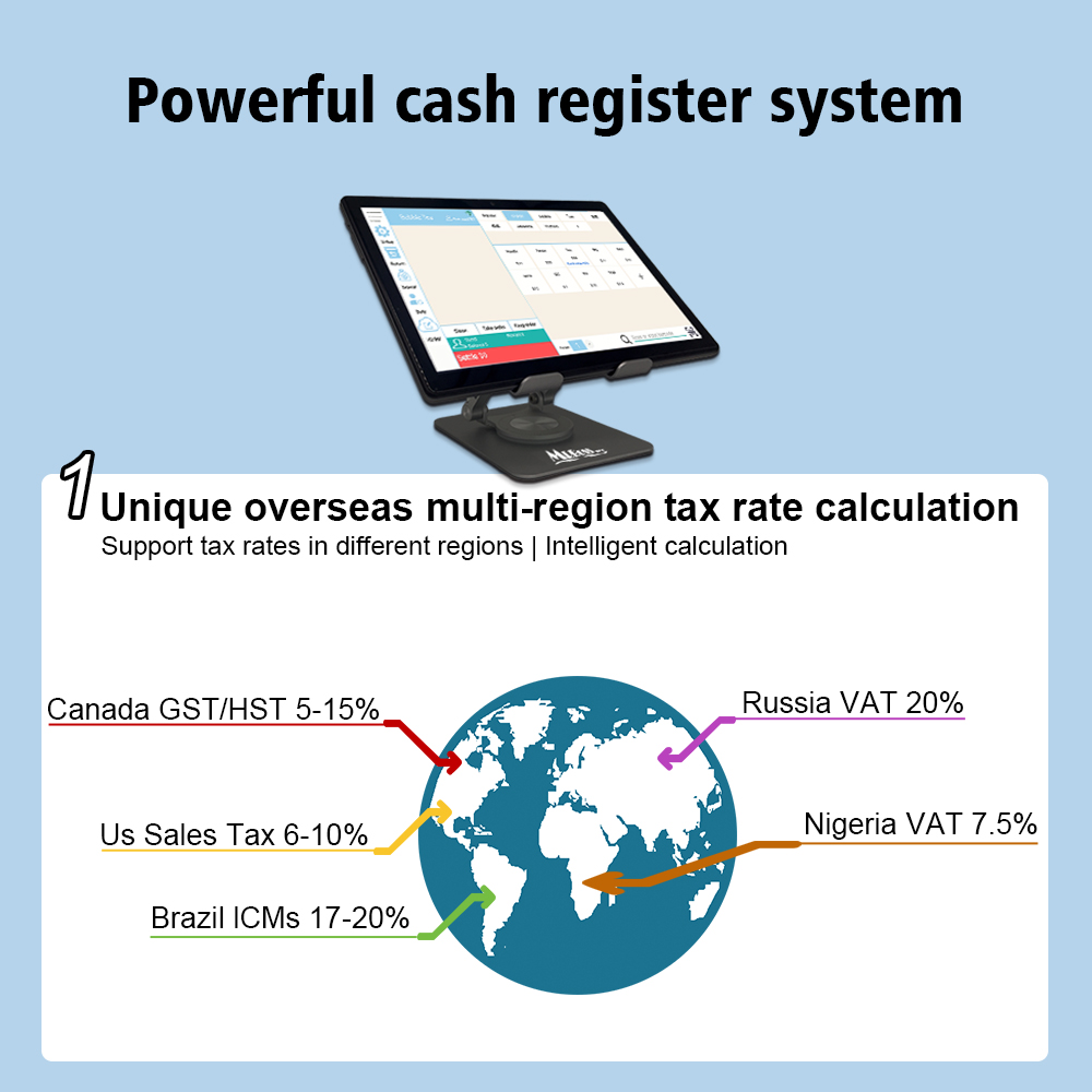 10.1'' Tablet lifetime POS Till Cash Register Receipt Printer rotation ...
