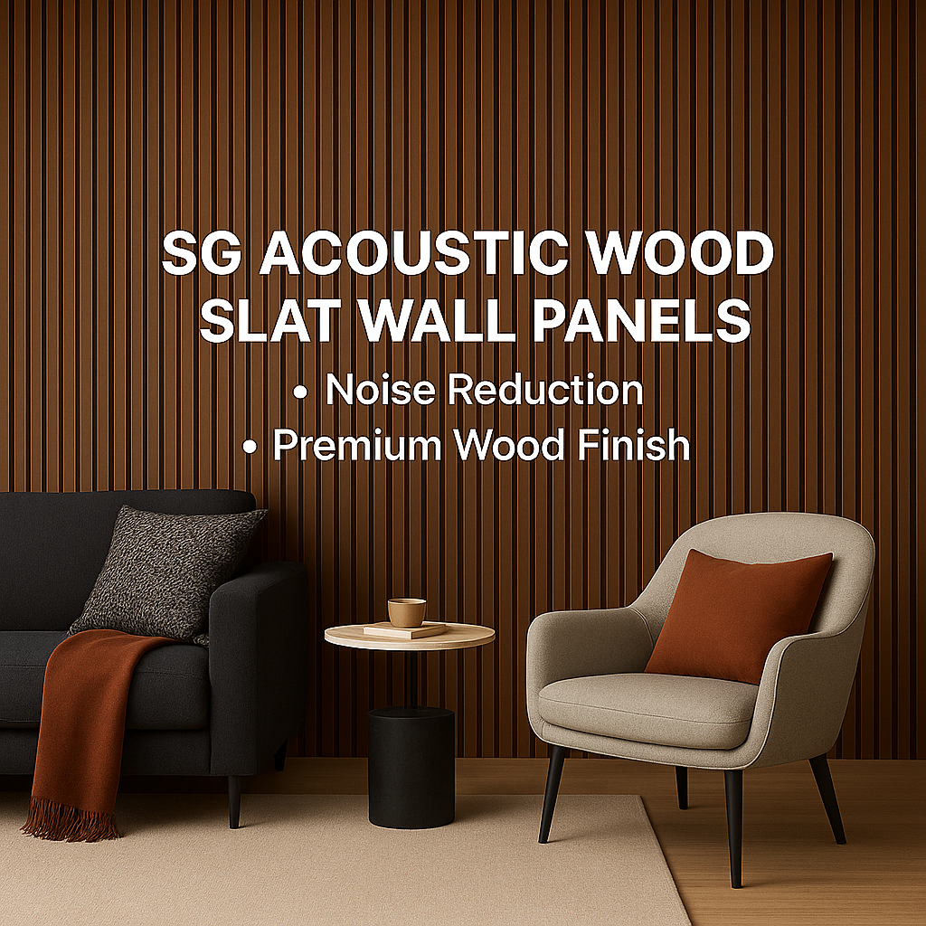 SG Acoustic Wood Slat Wall Panels 3D Fluted Design | Waterproof Solid ...