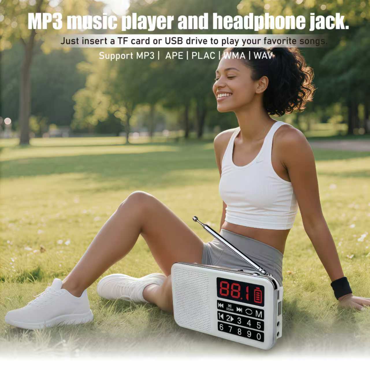 Portable Radio AM FM Electric Speaker Rechargeable for Walkman | Shopee ...