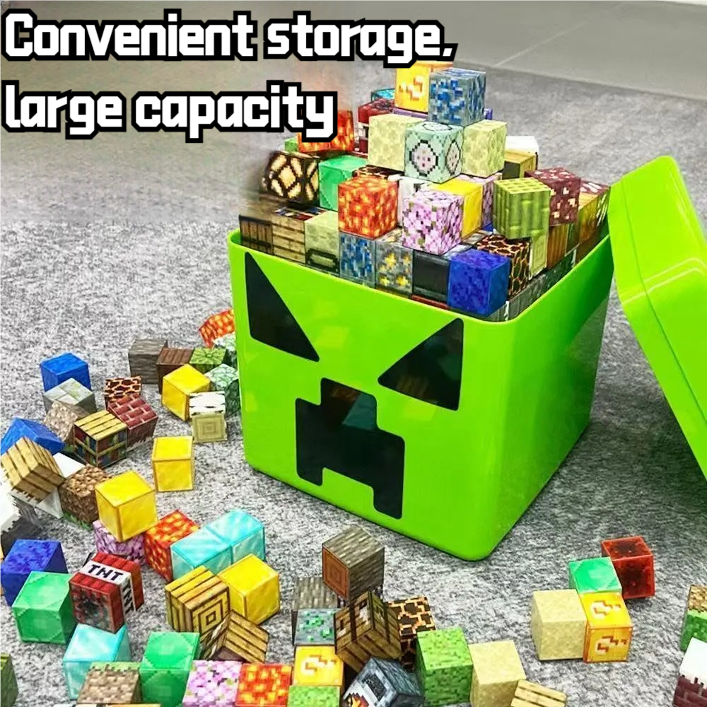 Minecraft Storage Box with Lid - Creeper & Steve Organiser | 我的世界 苦力怕 ...