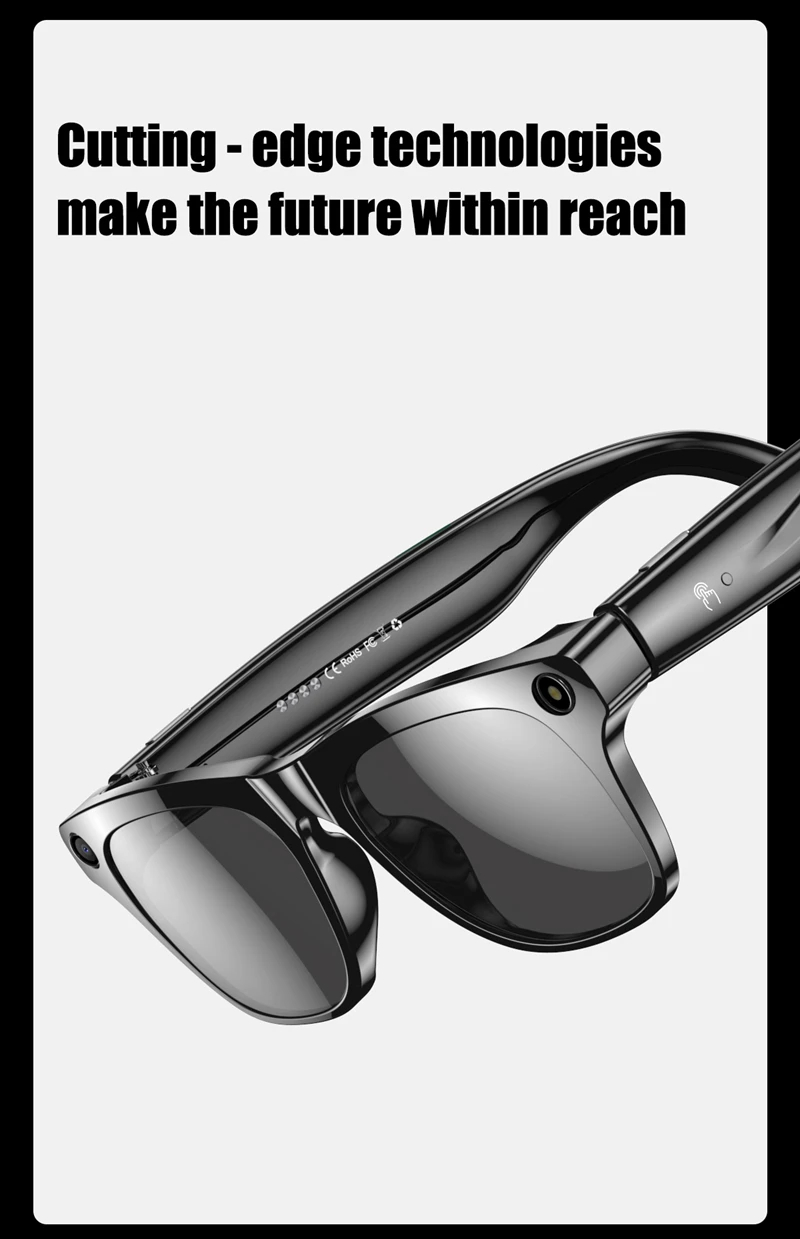 4K HD Smart Glasses AI GPT Camera Bluetooth Call 260Mah Battery Voice ...