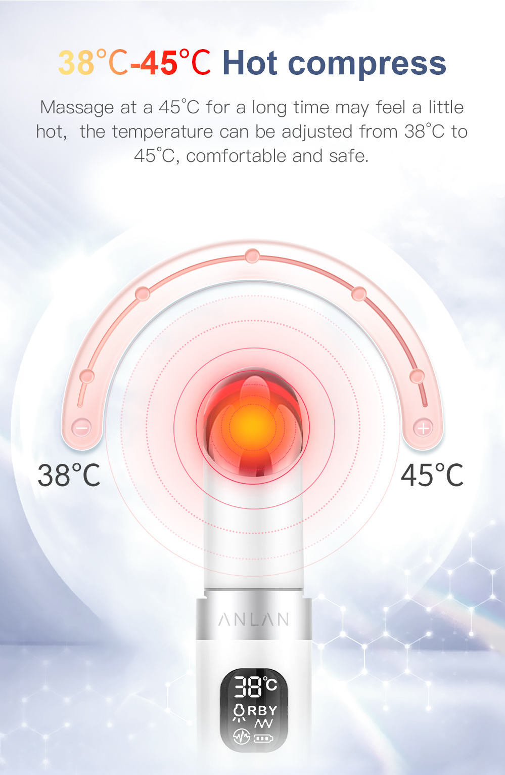 ANLAN EMS Eye Massager Heat Compress Vibration Light Therapy Dark ...