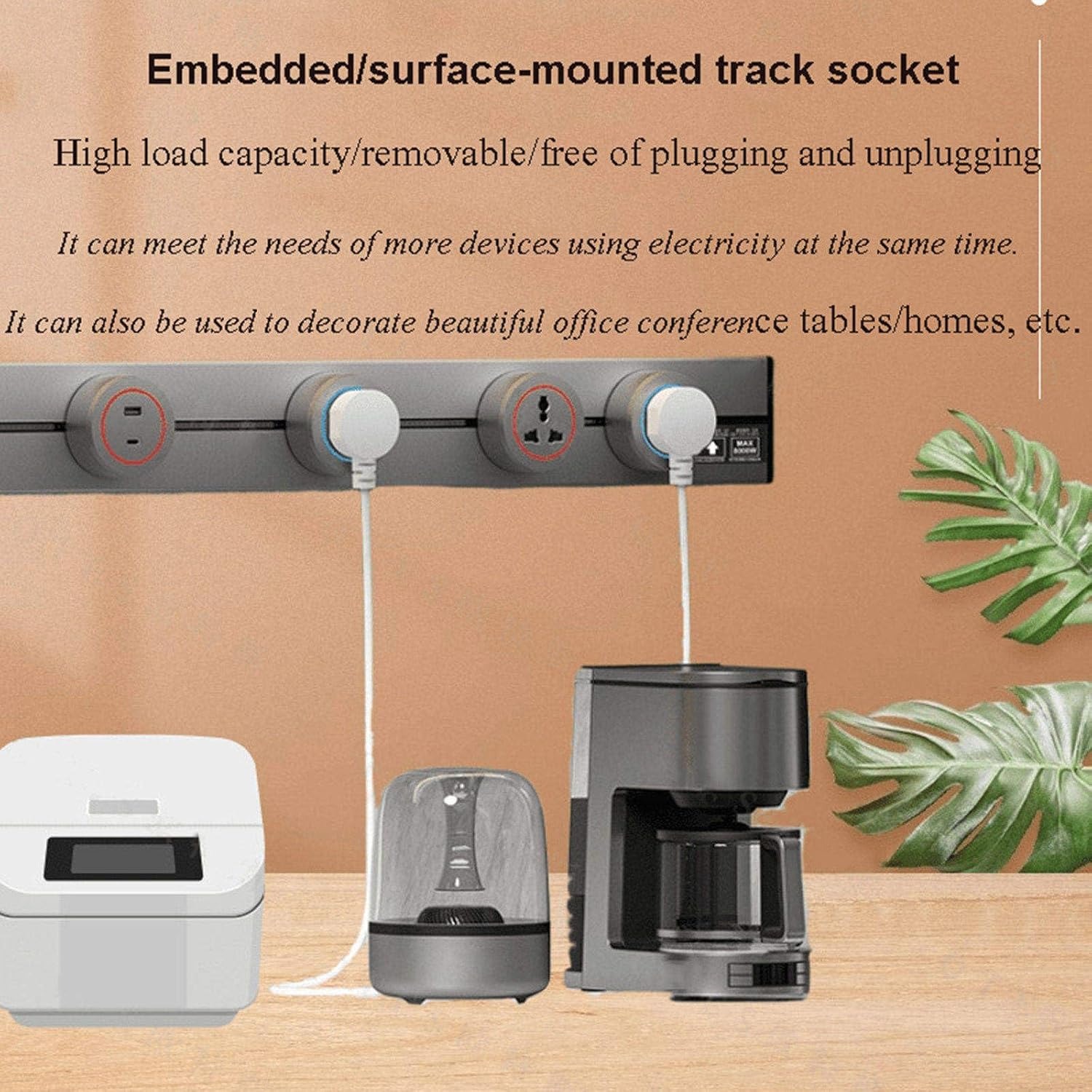 Power Strip Replaceable Wall Power Track with Removable Sockets Home ...