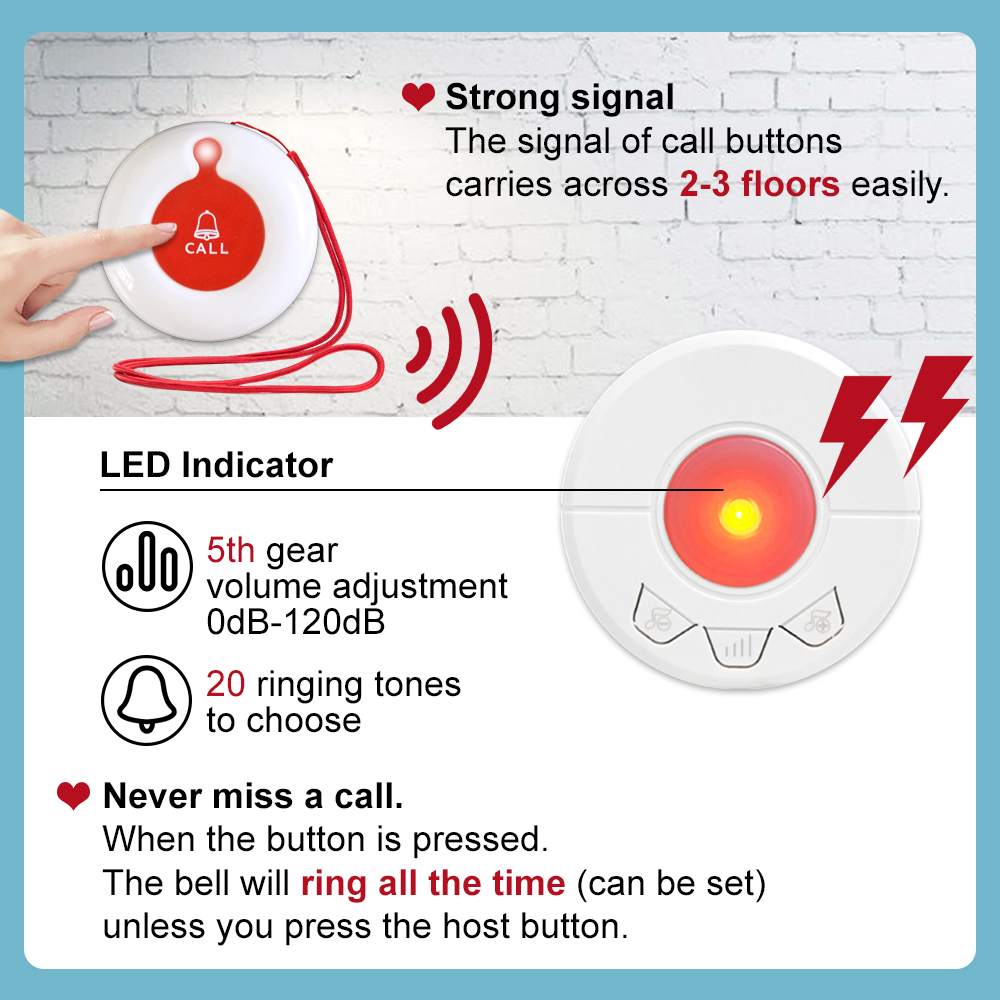 Wirsless SOS Call Button Alarm for Elderly at Home Quick Response Life ...
