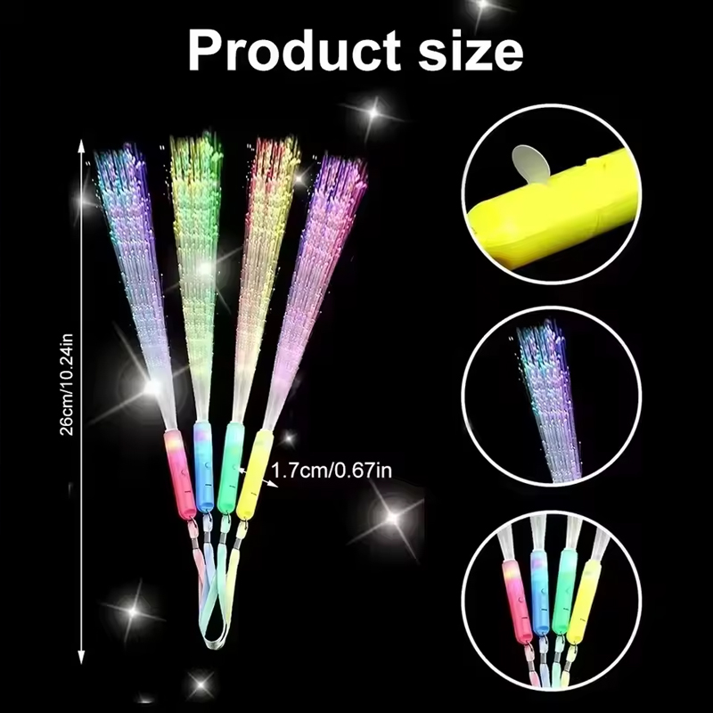Fiber Optic Wands Glow Wands LED Wand Light Up Fiber Optic Birthday ...