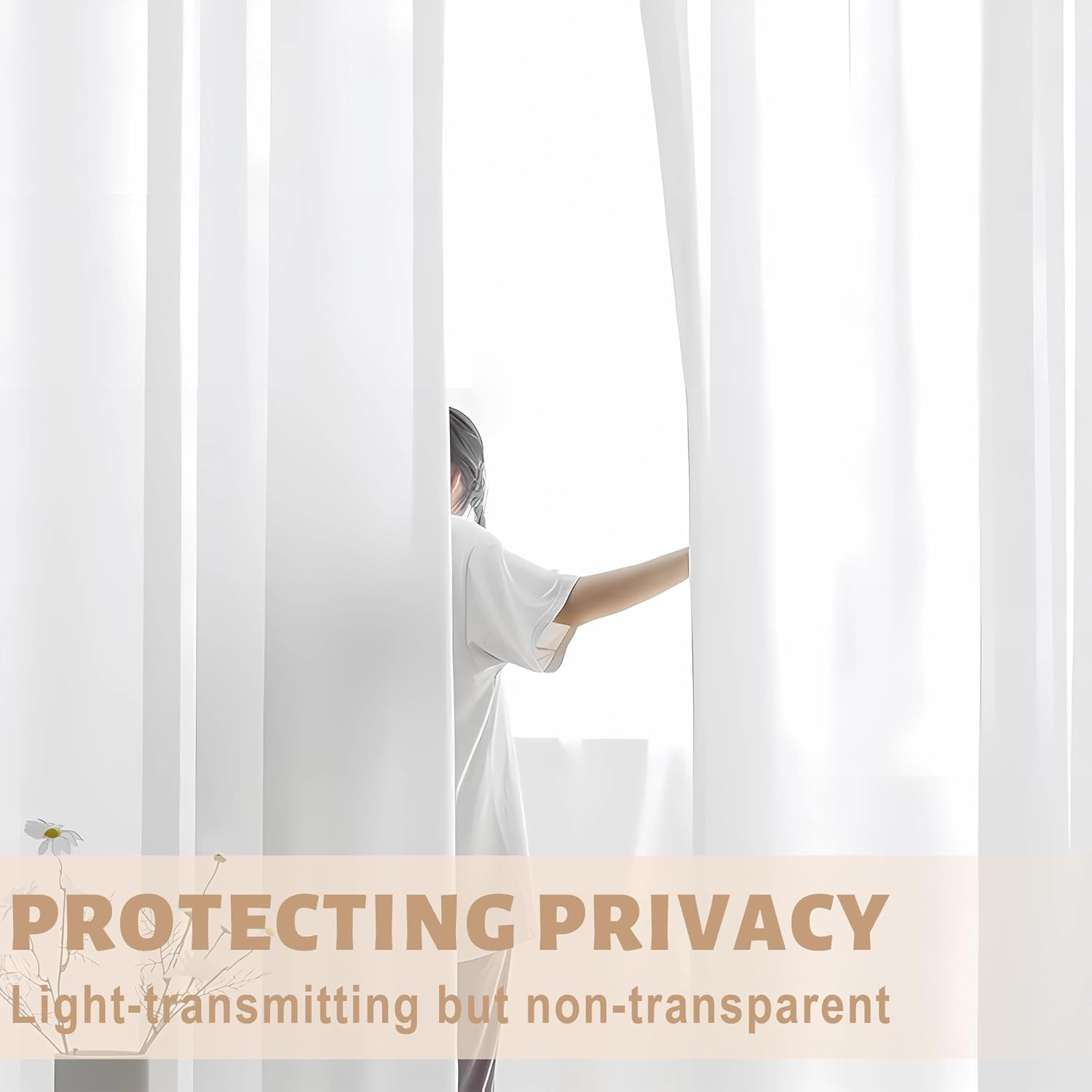 Phantom Day Curtain Privacy Protector White Sheer Curtains for ...