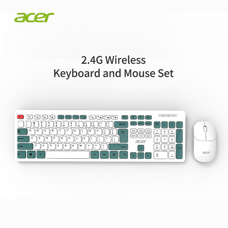 Acer 2.4G Wireless Keyboard and Mouse Silent Keyboard Mouse Combo Set ...