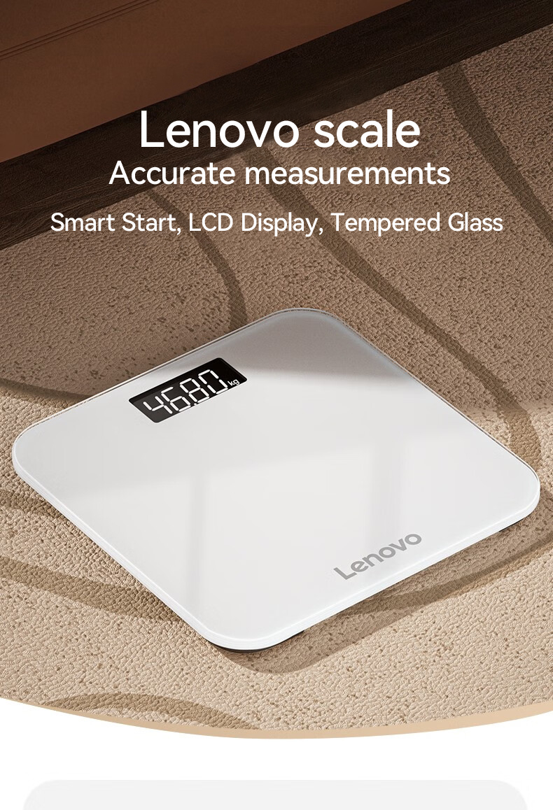 Lenovo Digital Body Weighing Scale Weight Scale LCD Display Tempered ...