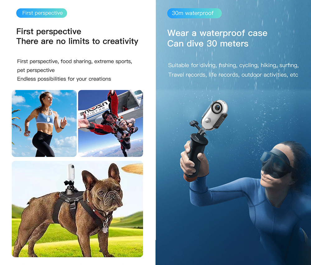 Action Camera 4K/1080P Waterproof 120° Wide-angle WIFI Digital Sports ...