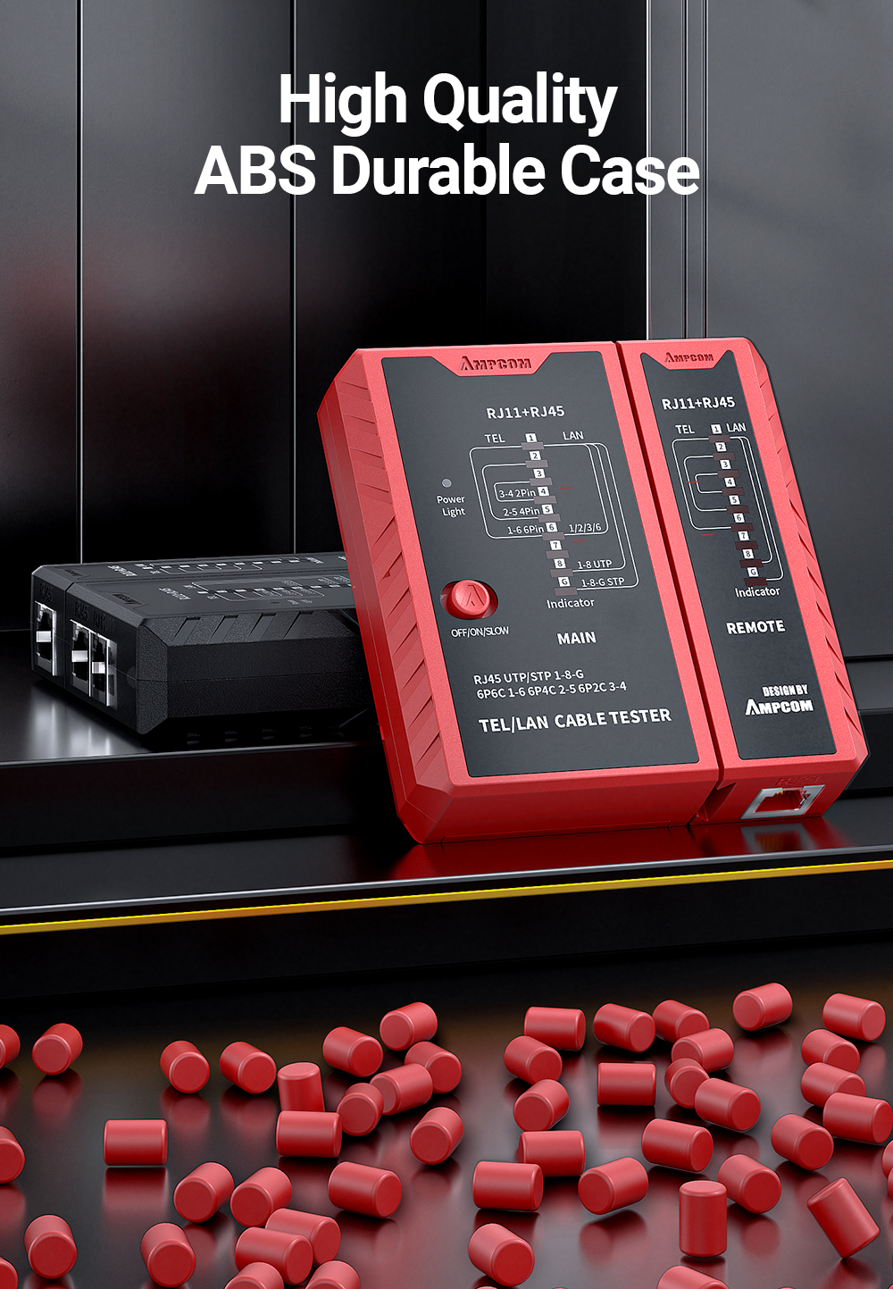 AMPCOM Updated Network Cable Tester LAN Cable Test Network Cable Tool ...