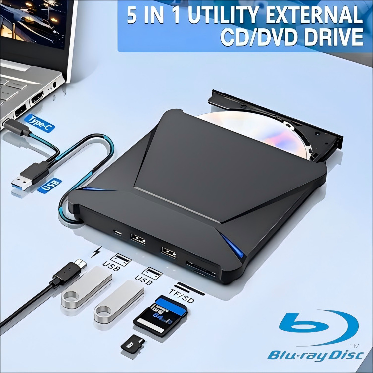 External CD/DVD Drive,external Blu-Ray drive mobile Blu-ray burner BLU ...