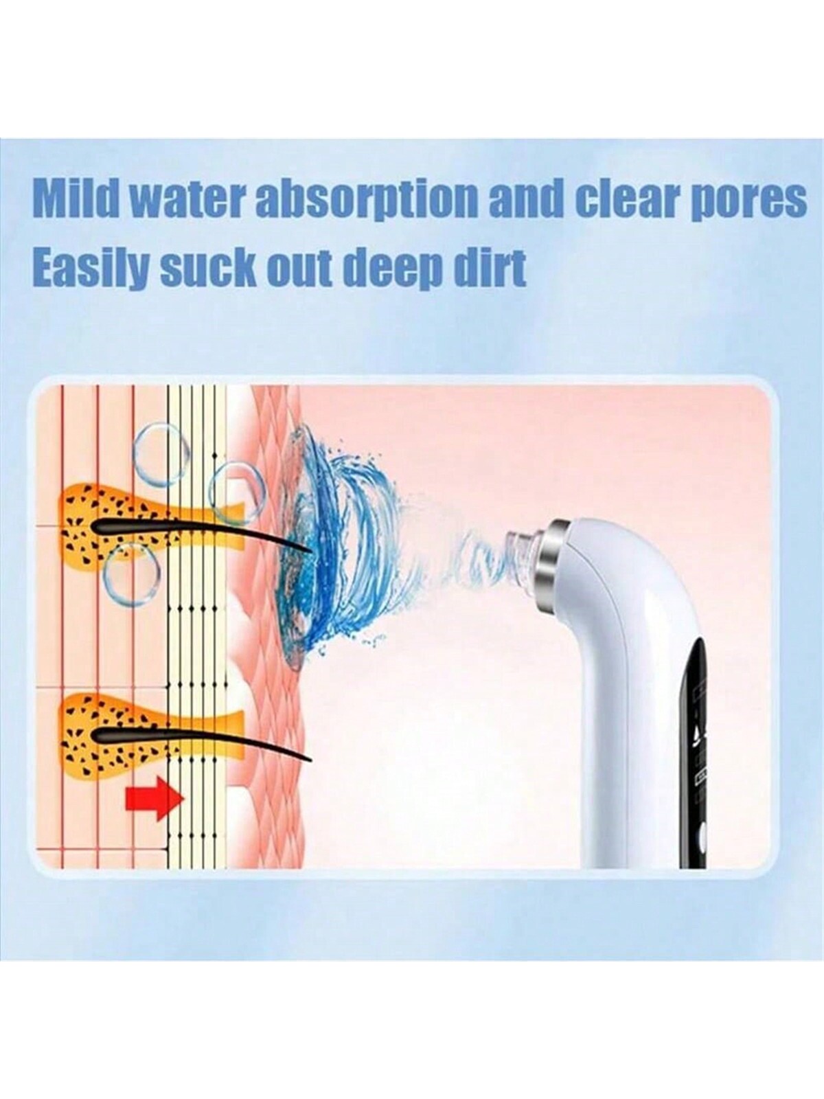 Advanced pore cleanser with 6 suction attachments. Handheld vacuum ...
