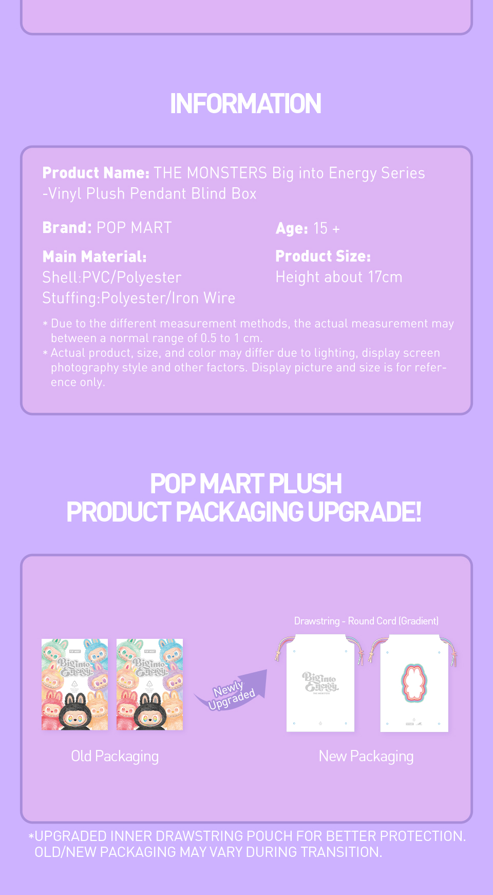 Big into Energy Blind Box (6個セット) THE MONSTERS Big into Energy Series-Vinyl Plush Pendant