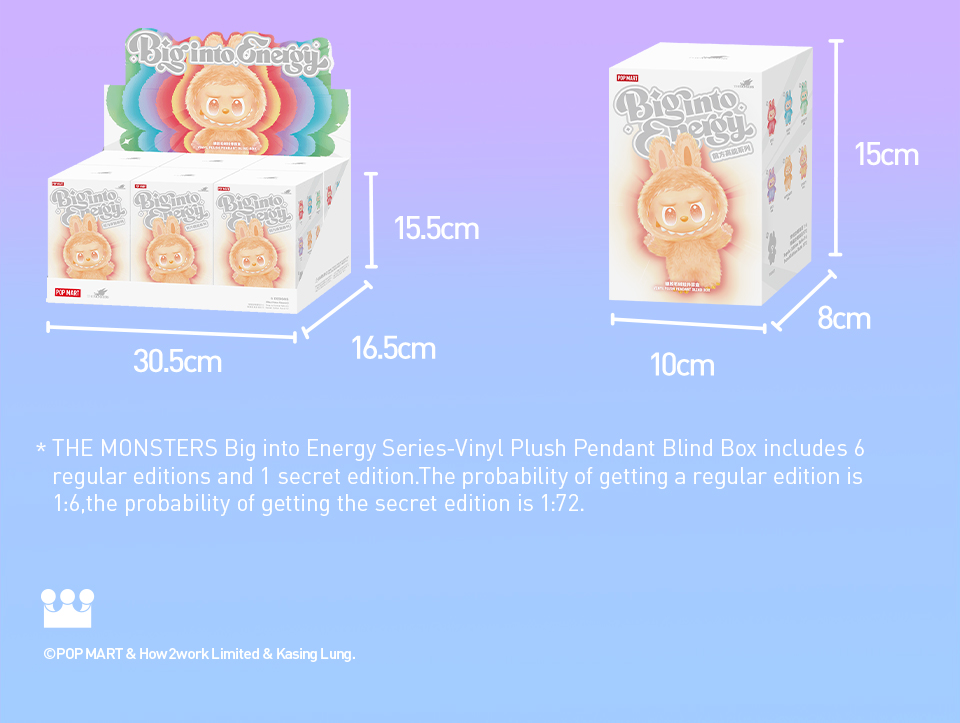 POP MART THE MONSTERS Big into Energy Series-Vinyl Plush Pendant