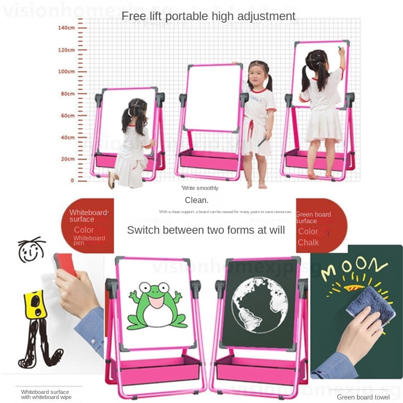 Stand Whiteboard Children's 360° Rotating Drawing Board Easel Height ...