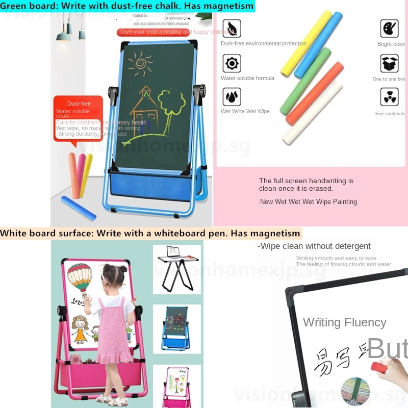Stand Whiteboard Children's 360° Rotating Drawing Board Easel Height ...
