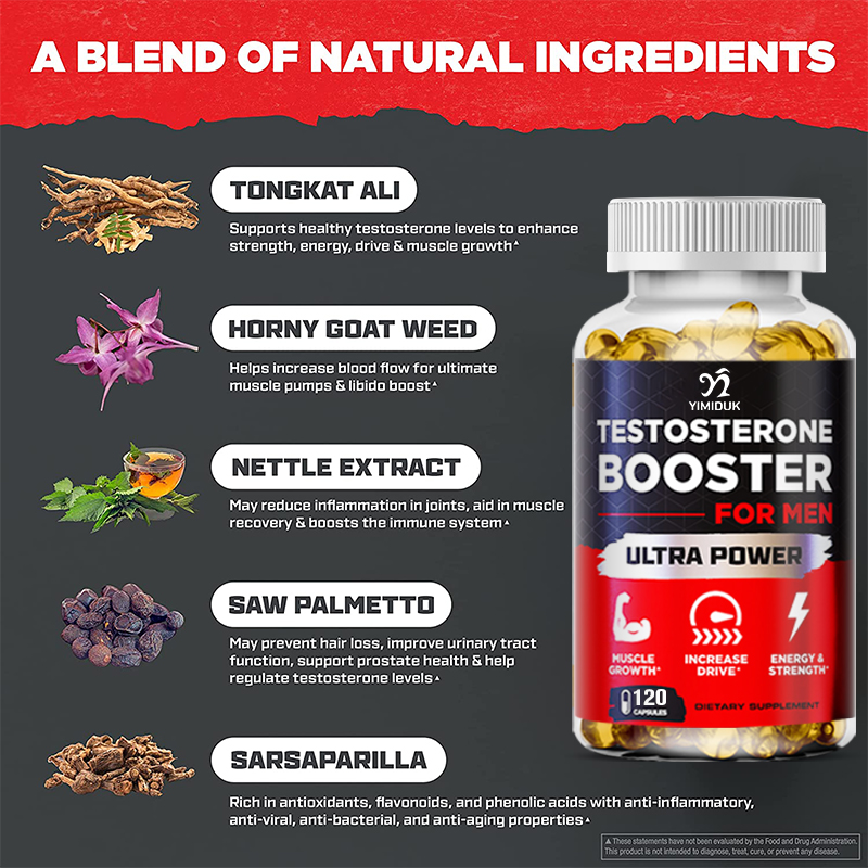 Men's Testosterone Booster Capsules - Stamina, Endurance & Strength ...