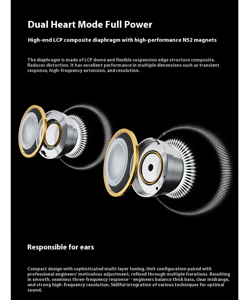 7Hz Elua Ultra HIFI Wired In-Ear Earphones 10 MM + 8 MM Dual Dynamic ...