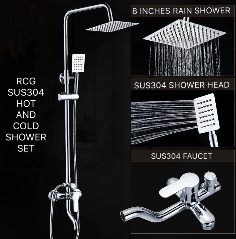 Instant Heater Rain Shower Stainless Silver Shower Set Bathroom Home ...