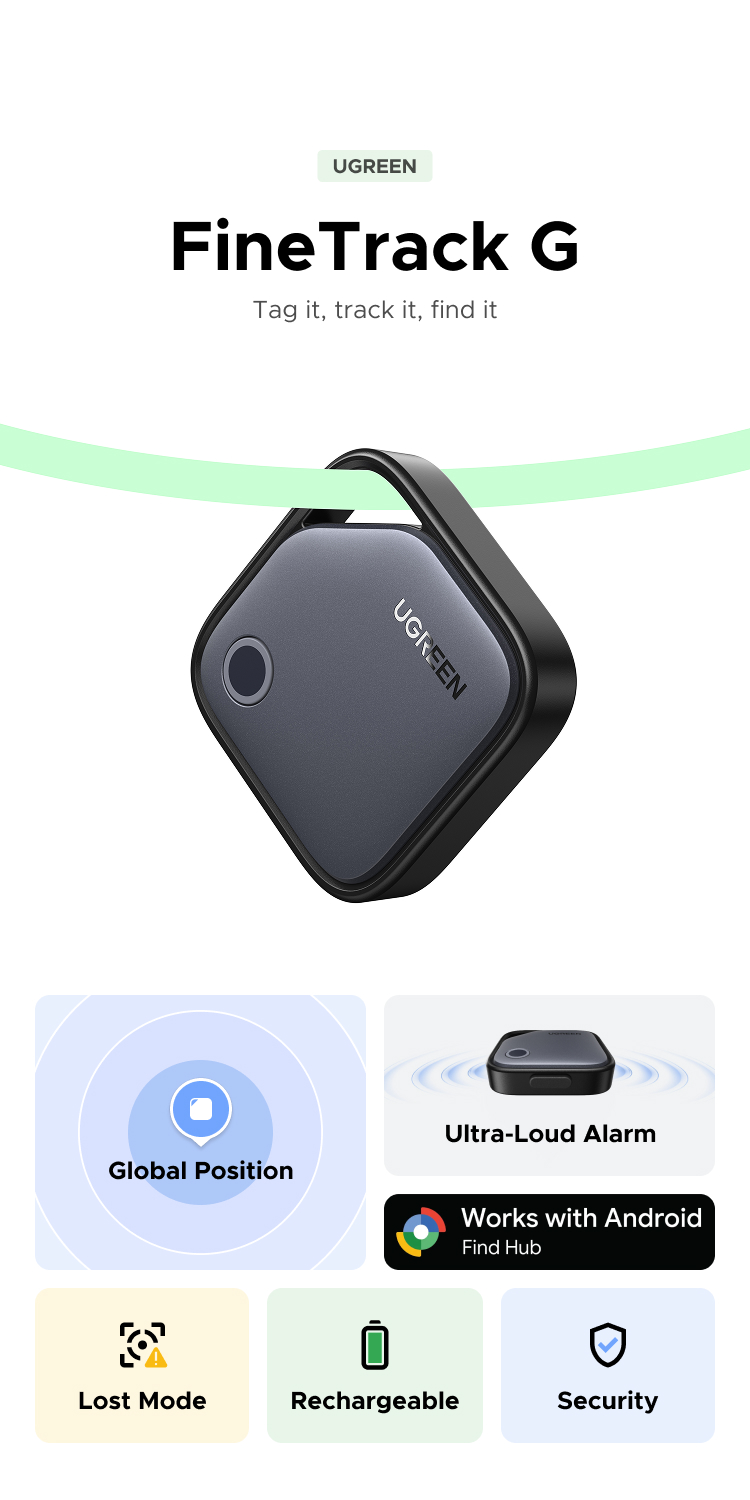 UGREEN FineTrack G Smart Tag Smart Locator Anti Lost Work with Find Hub ...