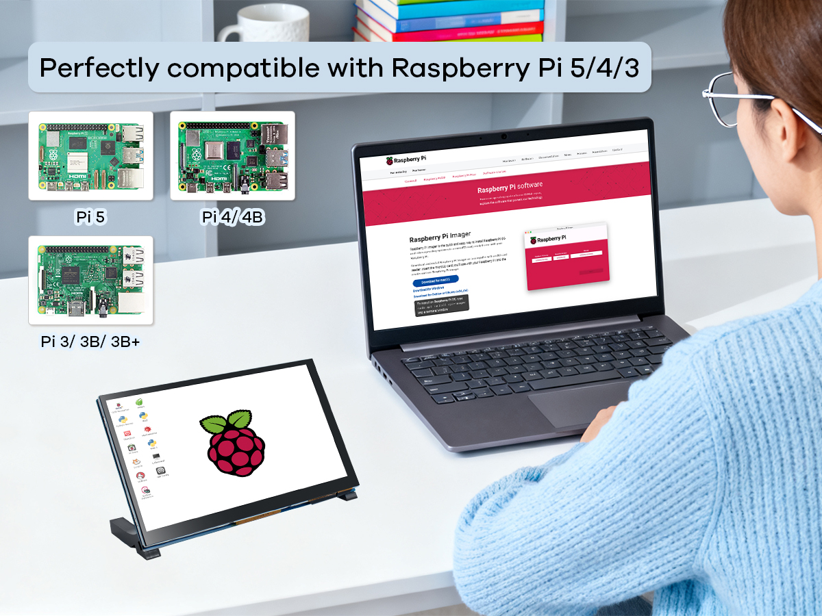 5 Inch Touchscreen IPS MIPI DSI Display Compatible With Raspberry Pi 5 4 3 800x480 Pixel Capacitive Screen Driver Free Interface - View #4