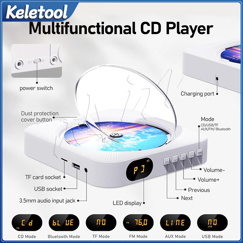 cd player VCD dvd cd disc player with Speaker portable screem Radio ...