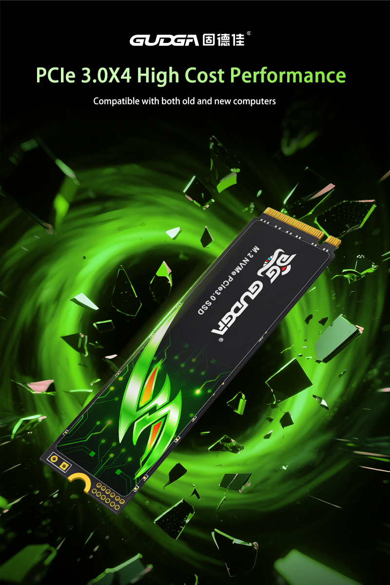 GUDGA M.2 NVME PCIE3.0 2280 SSD 256GB 512GB 1TB 3D NAND FLASH Built in ...