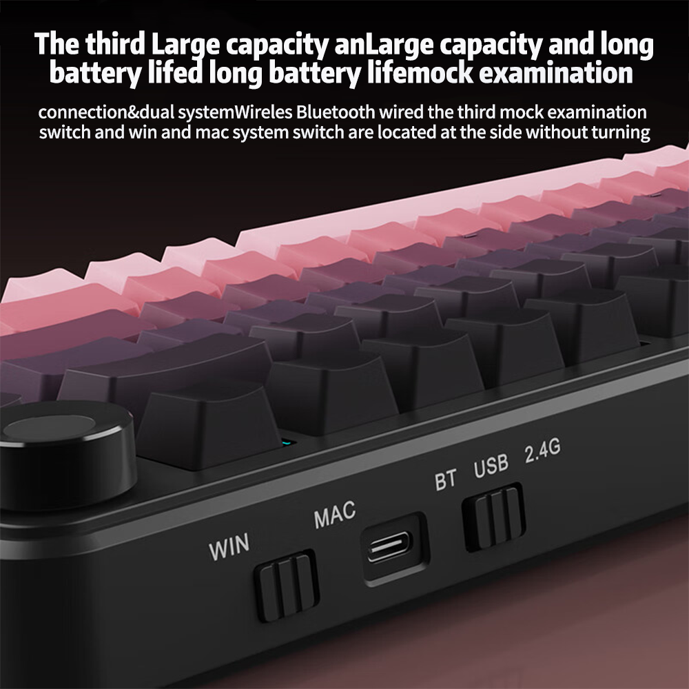 K81 Mechanical Keyboard 75% 81 Key RGB Tri-Mode Wired Bluetooth 2.4G ...