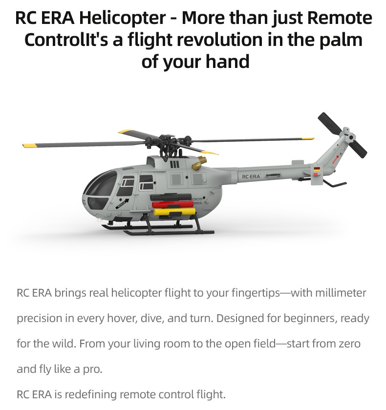 RC ERA C186S 1:48 6CH Scale RC Helicopter Brushless Motor, Smart ...