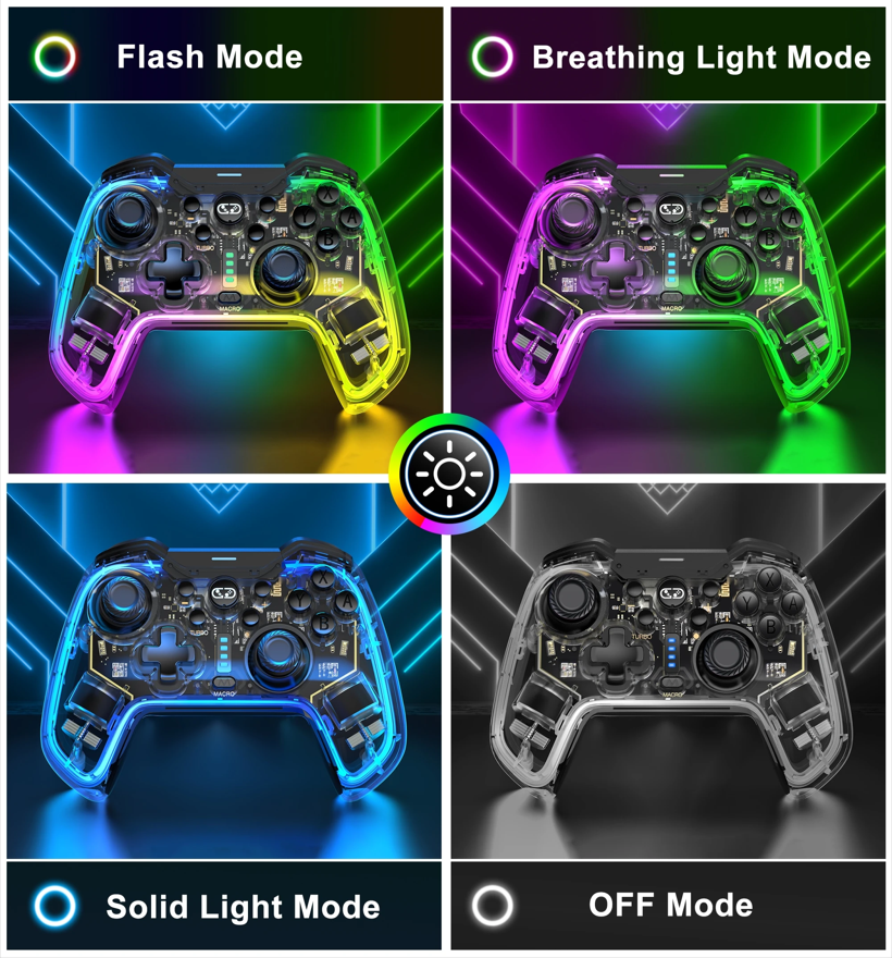 Nintendo Switch Wireless RGB Controllers Compatible with Nintendo ...