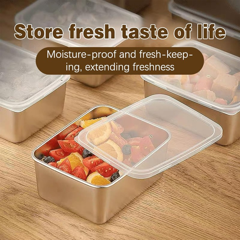 【SG STOCK】8Pcs 600ml Stainless Steel Refrigerator Food Storage Box ...