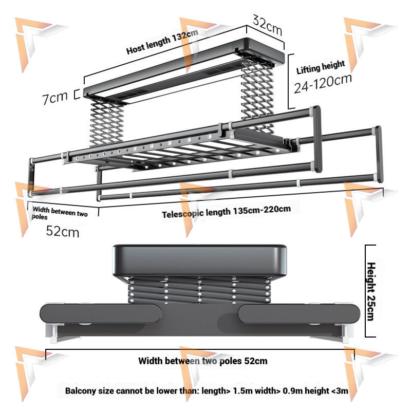【SG Stock】Automated Laundry Rack Clothes Drying Rack Multifunctional ...