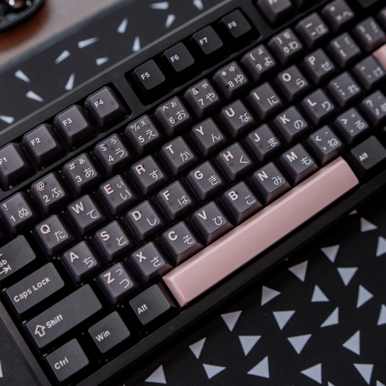 Dark Olivia Keycaps Japanese Root PBT+PC Black Pink Translucent Double ...