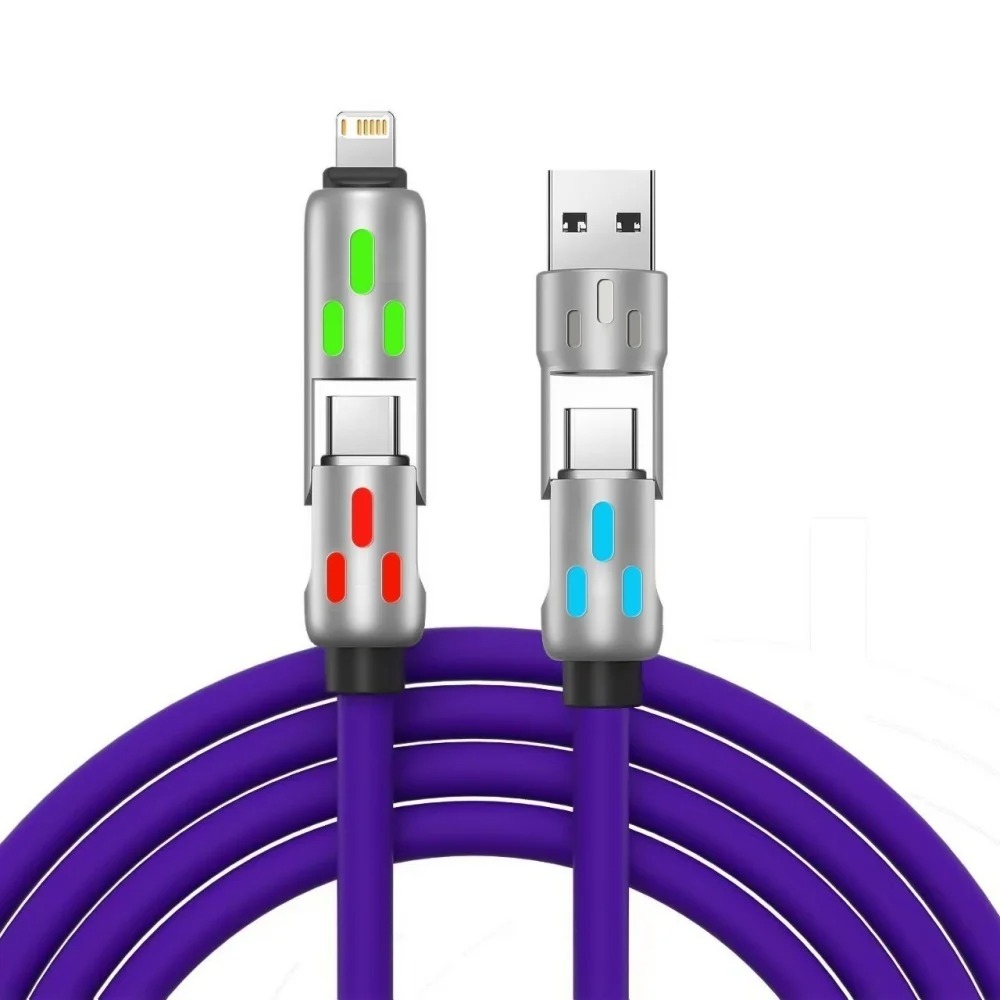 4 In 1 240W Fast Charging Data Cable PD USB Type C Charging Wire Multi ...