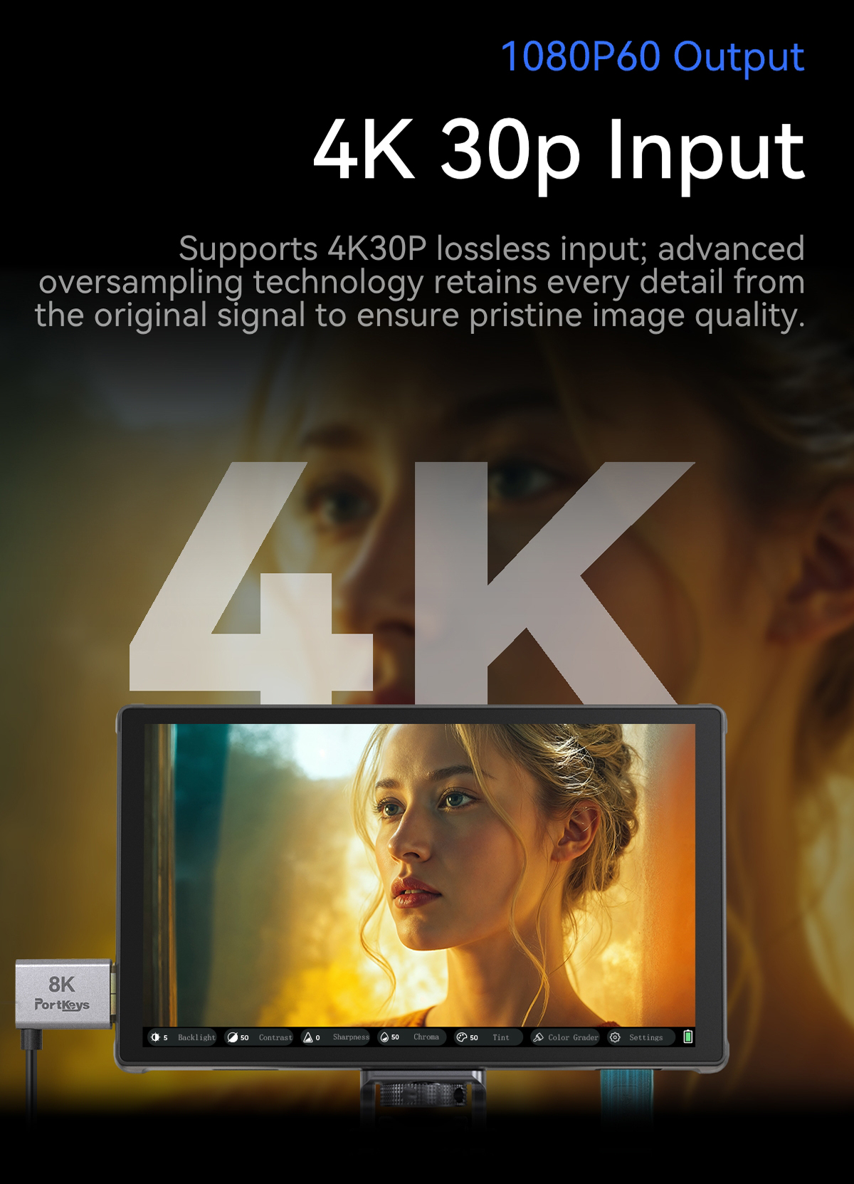 PortKeys LH5C 5.4 inch Camera Monitor 800 Nits High Brightness HD IPS ...