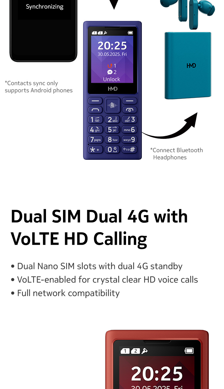 New HMD 102 4G Basic Keypad Phone With Camera Dual LED Torch MP3 Dual ...