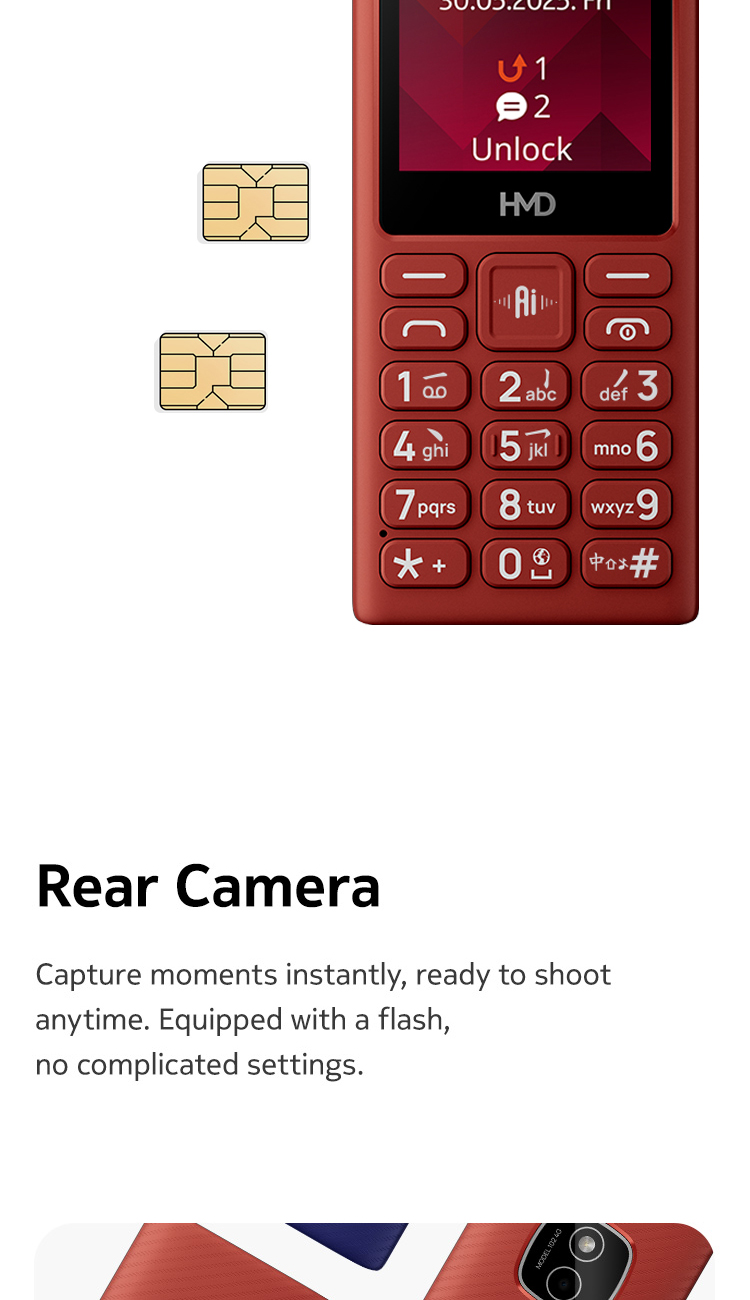 New HMD 102 4G Basic Keypad Phone With Camera Dual LED Torch MP3 Dual ...
