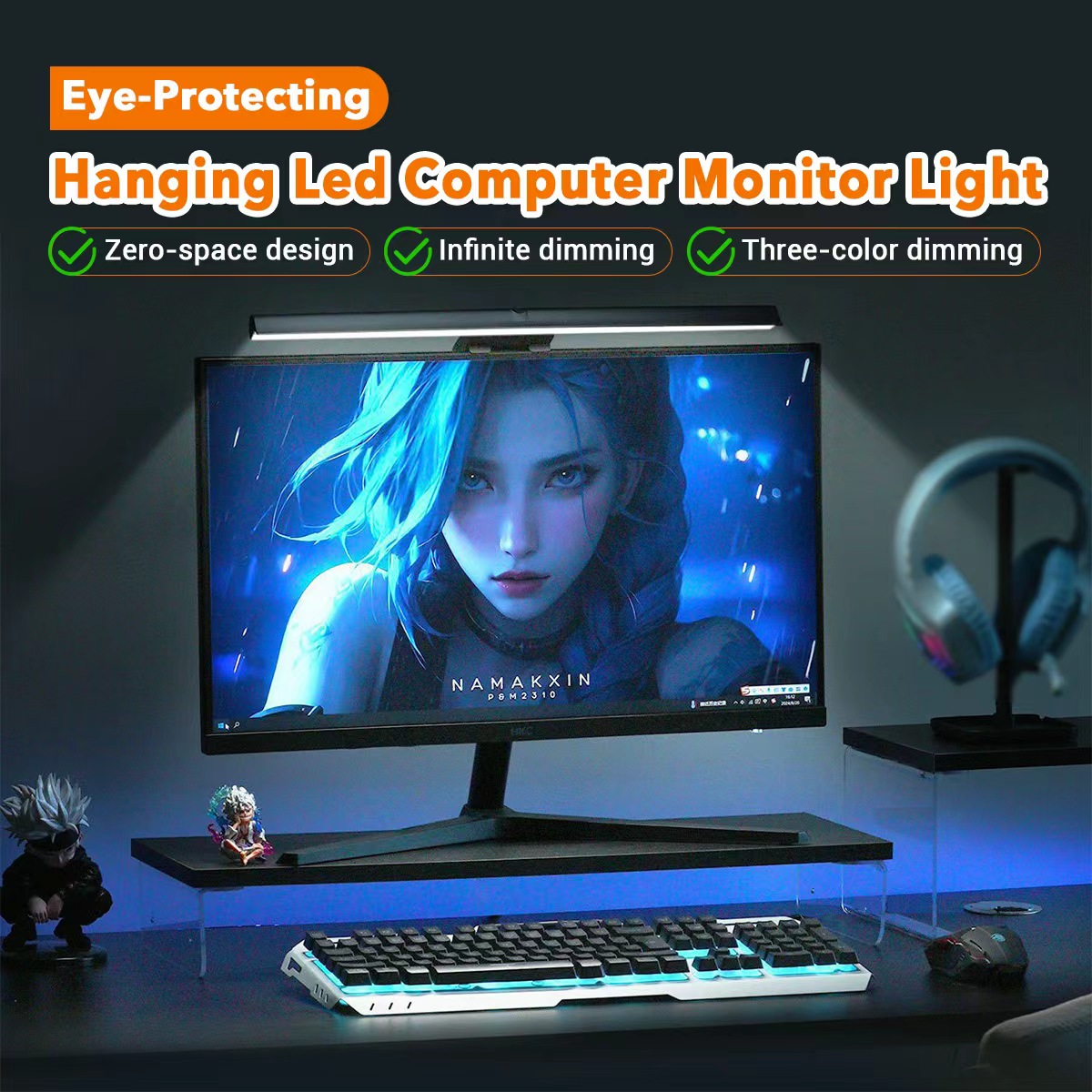 450mm Hanging Led Computer Monitor Light Laptop Screen Light Adjustable ...