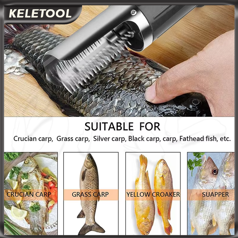 Portable Charging Cordless Electric Fish Scaler Fish Scale Scraper Fish ...