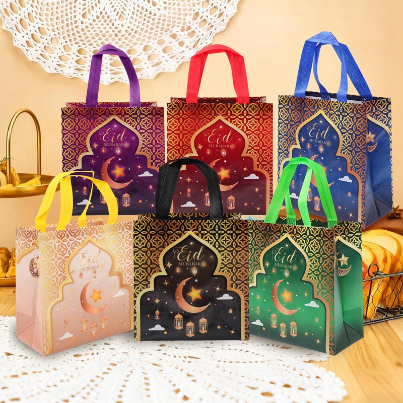 【6/12pcs】6-Color Castle Bags Islamic Muslim Party Supplies Non-Woven ...