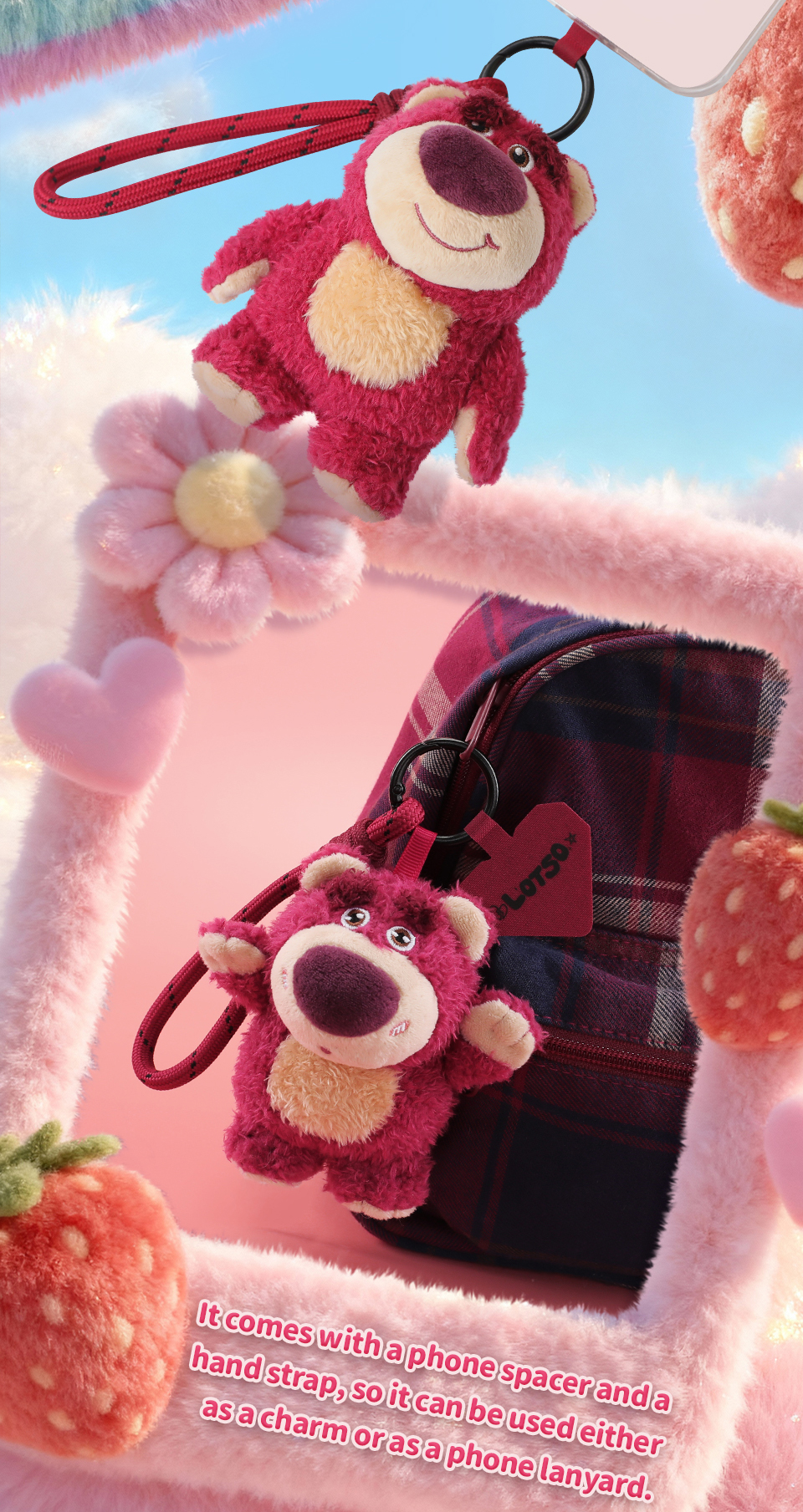 52TOYS Toy Story Lotso's Fluffy Feelings Series Plush Phone Strap Blind ...