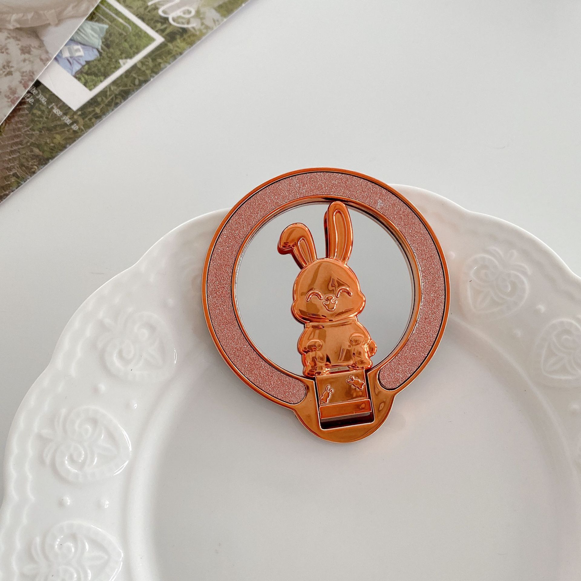 Glitter Rabbit with Mirror Bracket Ultra-Thin Magnetic Attracting ...