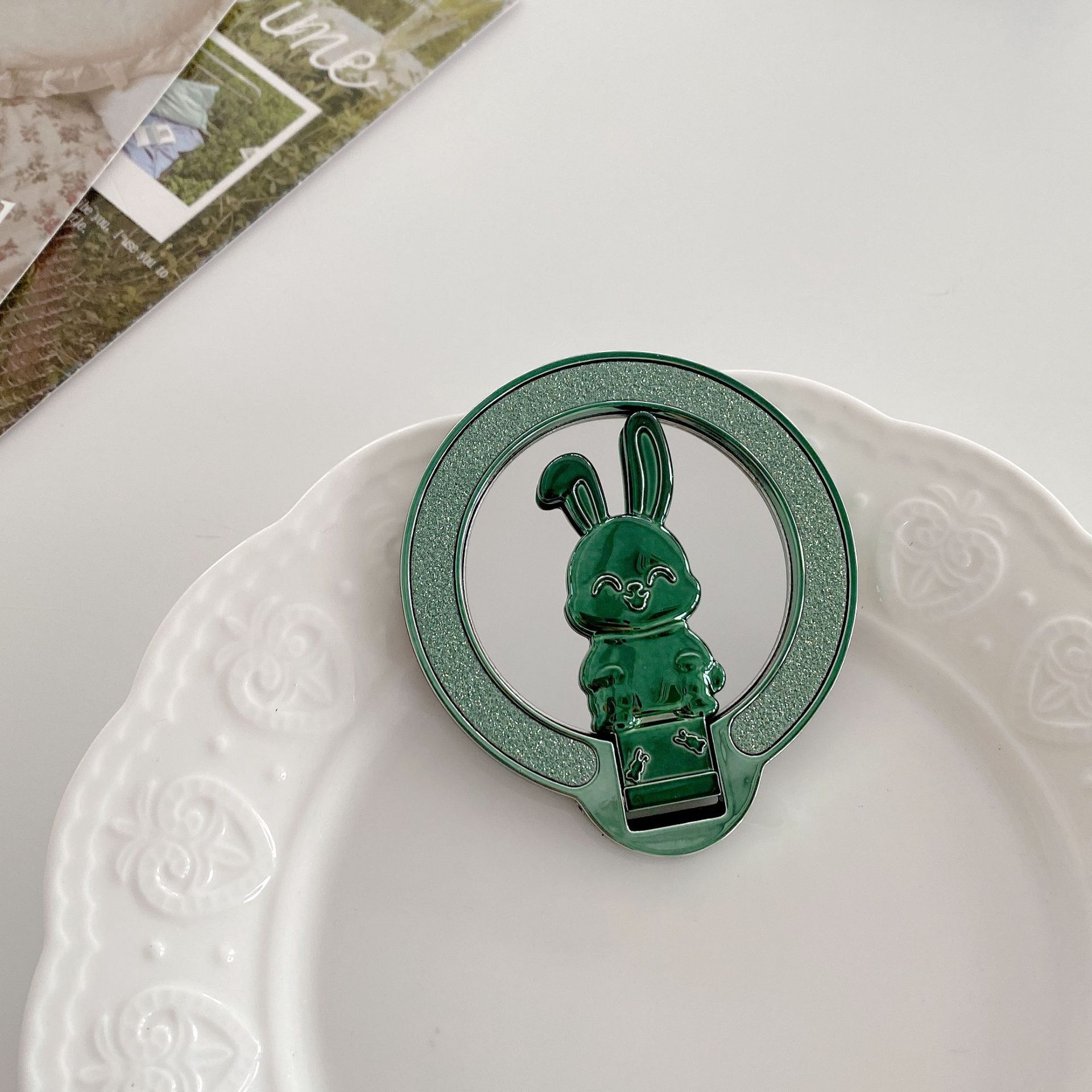 Glitter Rabbit with Mirror Bracket Ultra-Thin Magnetic Attracting ...
