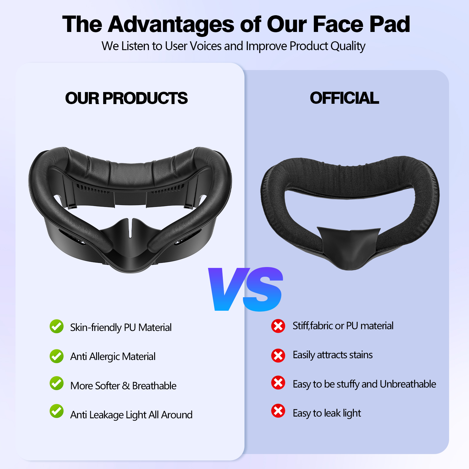 Facial Interface & Face Cover Pad Compatible with Meta Oculus Quest 3 ...