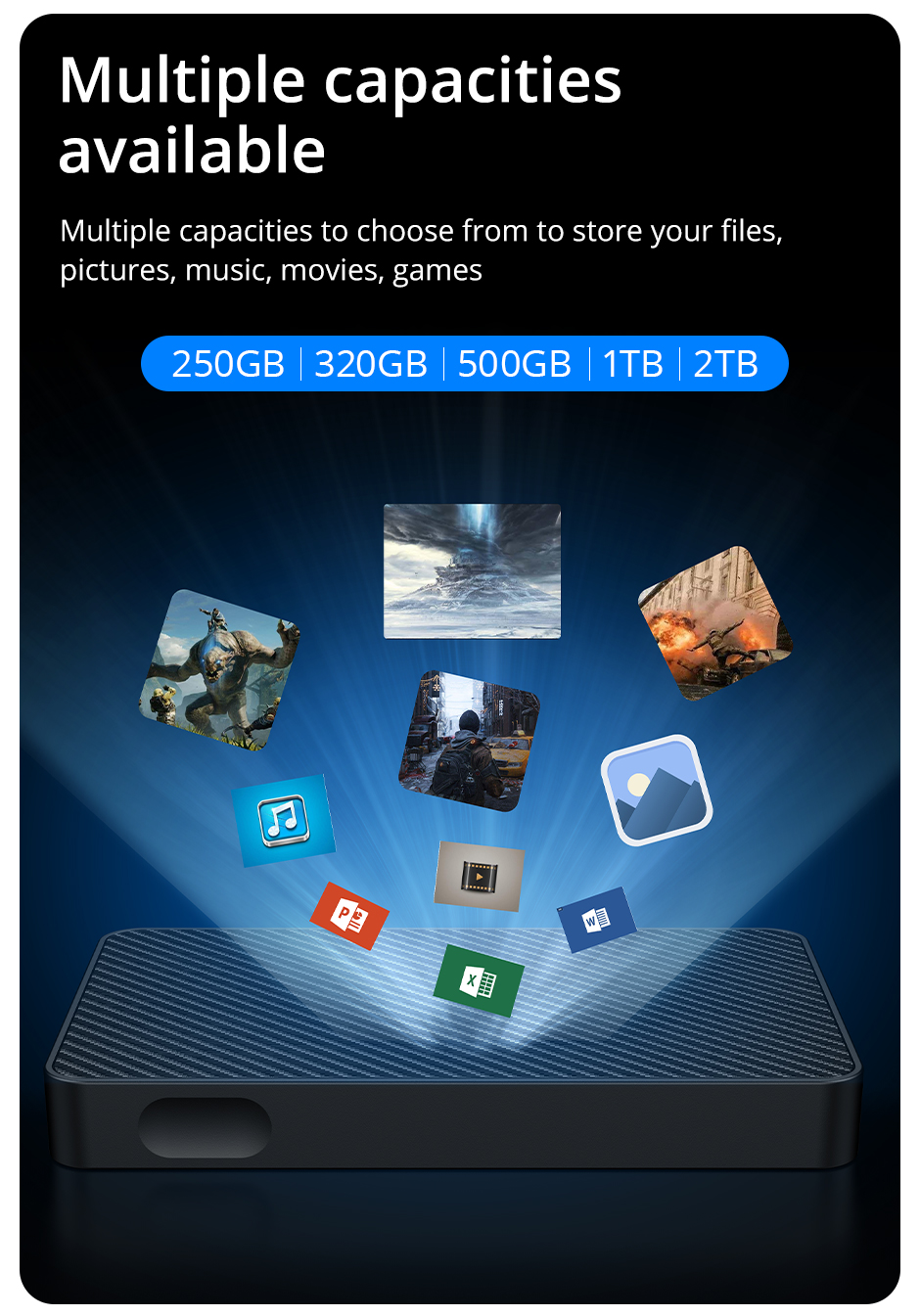 New Portable Mobile Hard Disk 320GB, 500GB, 1TB 2.5 