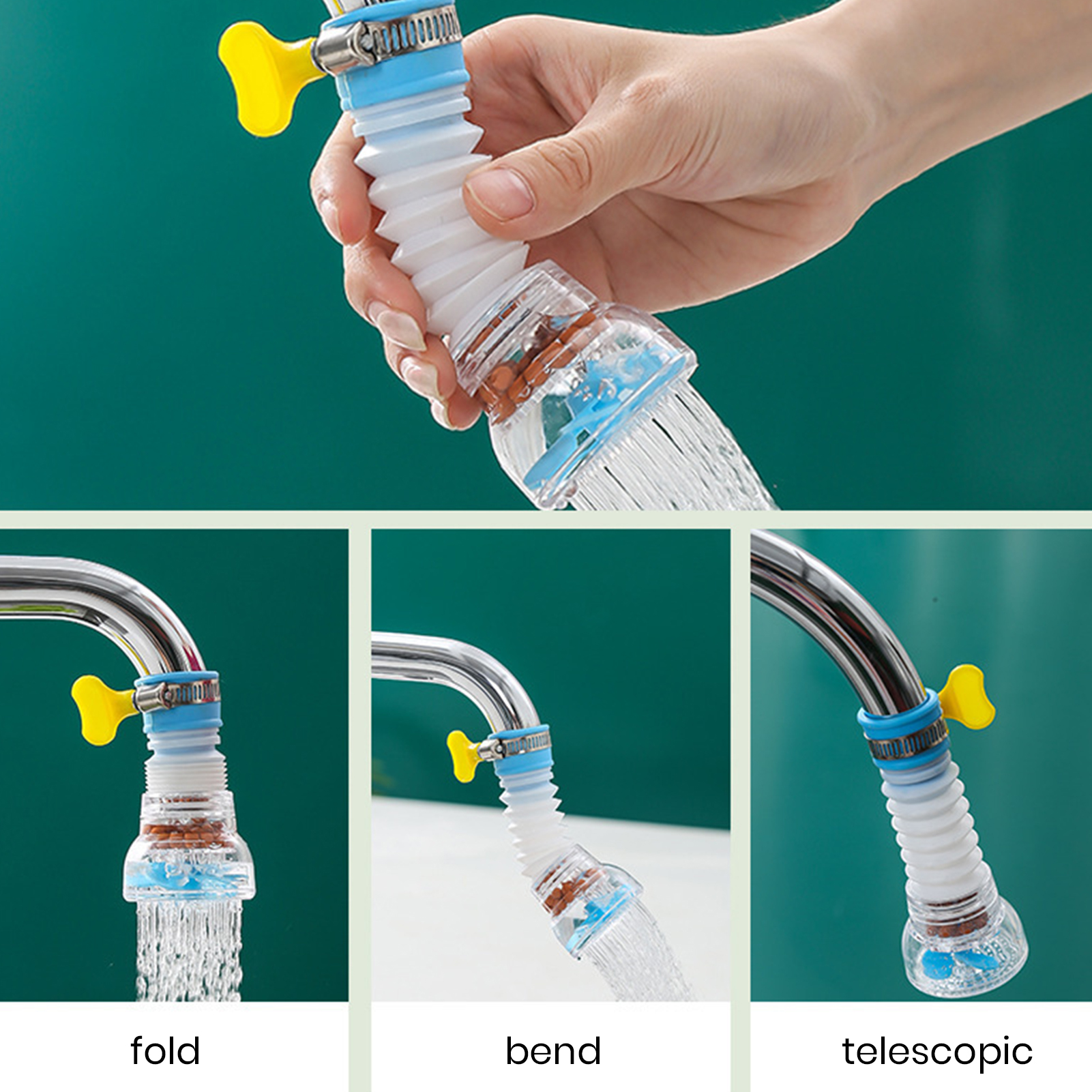 360° Rotatable Faucet Filter - Splash-Proof Kitchen Tap Water Purifier ...