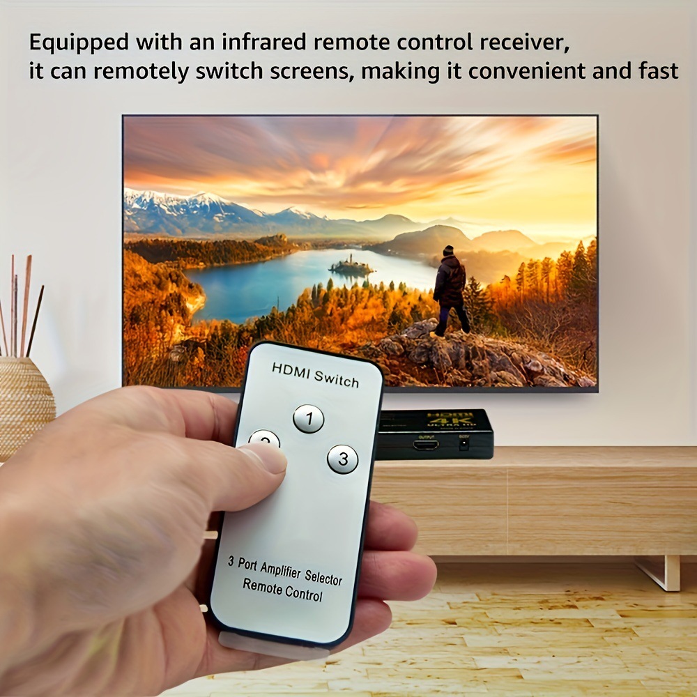 HDMI Switch 4K High Speed HDMI Splitter 3In1 Out Ultra HD HDMI Switcher ...