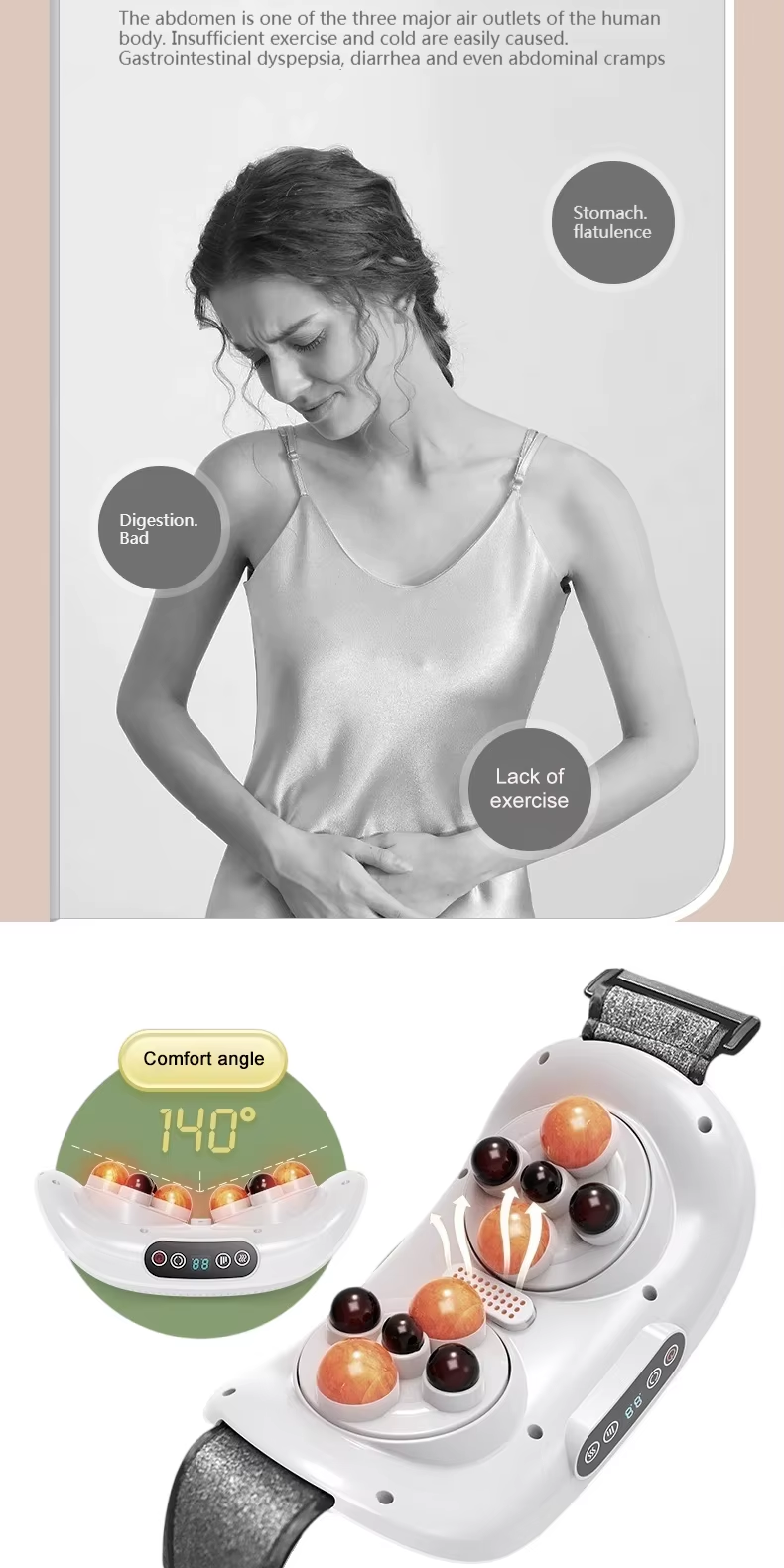 Jinkairui Abdominal Massager Abdomen Slimming Belt Needle Stone ...
